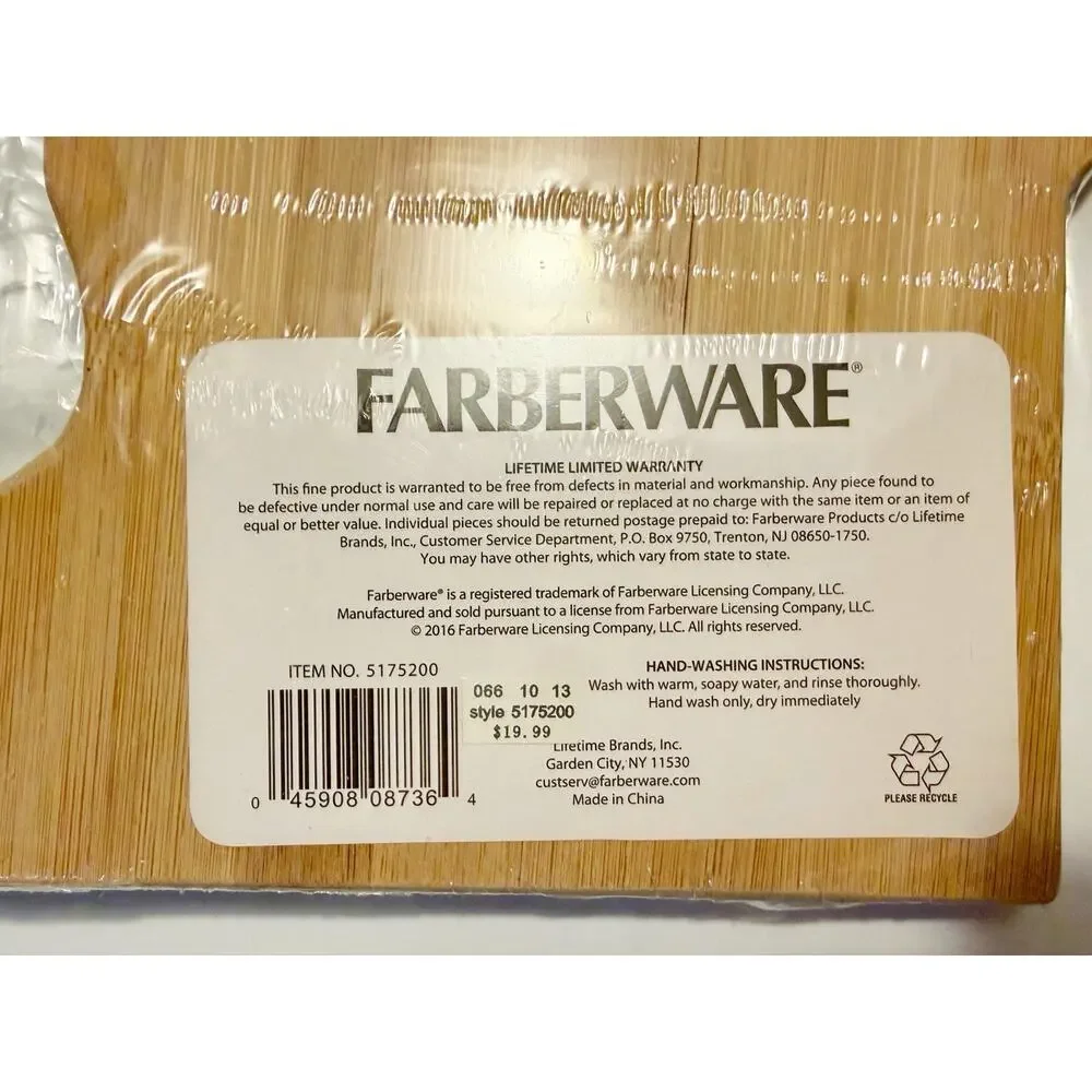 New Farberware State of Minnesota Shape Bamboo Cutting Board Kitchen Decor